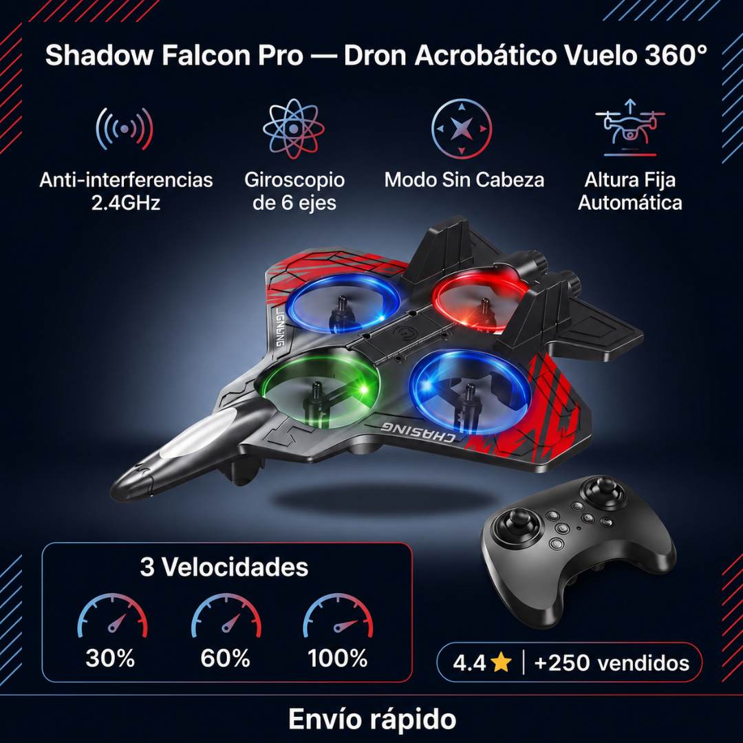 Dron con 4 motores y 6 modos de manejo.