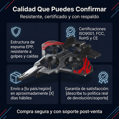 Dron con 4 motores y 6 modos de manejo.