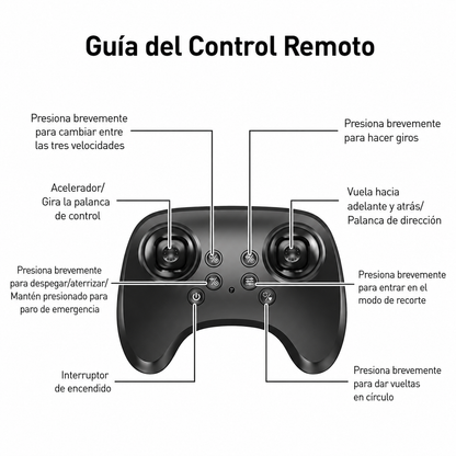 Dron con 4 motores y 6 modos de manejo.