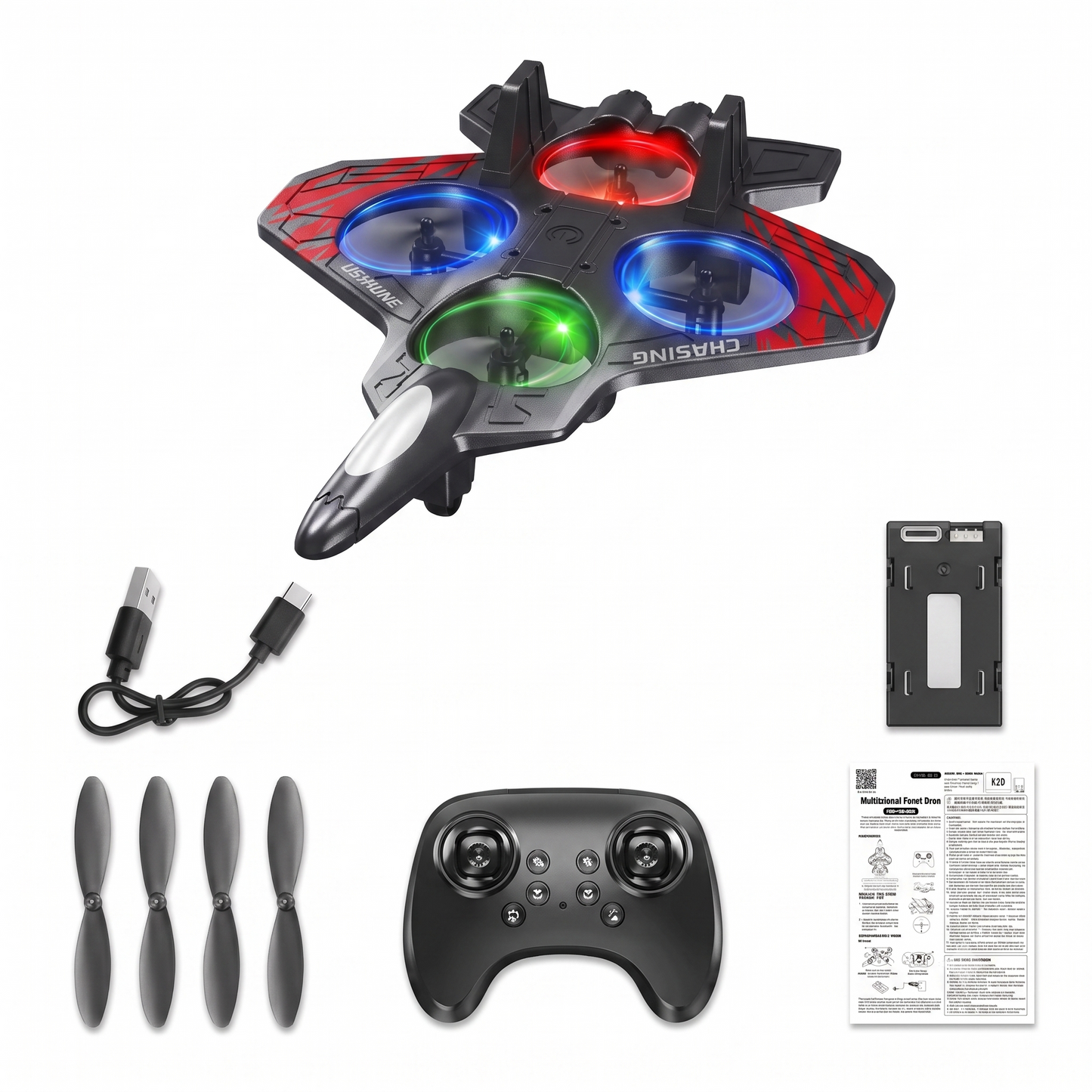 Dron con 4 motores y 6 modos de manejo.